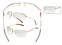 SET OF 2 CLEAR LENS SILVER & GOLD HALF FRAME PRESCRIPTION SUN-GLASSES UNISEX MEN