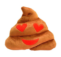 HEART EYES POOP EMOTICON PLUSH PILLOW, 13" INCHES