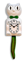 Classic Vintage Kit-Cat Klock 15 1/2" Candy Cane Green Boy Clock Rolling Eyes
