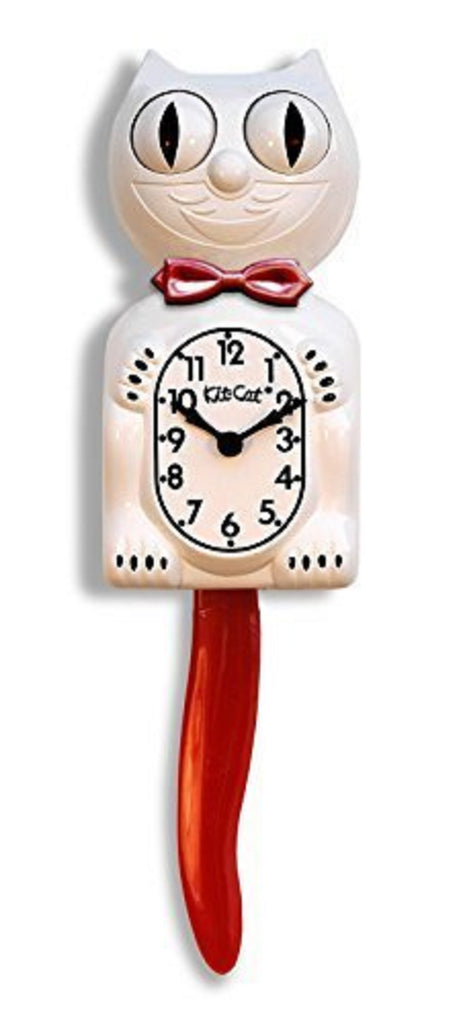 Classic Vintage Retro Kit-Cat Klock 15 1/2" Candy Cane Red Clock Rolling Eyes