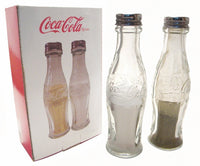 Coca-Cola Glass Salt&Pepper Shaker Set Fishtail Retro Bottle Arciform Clear
