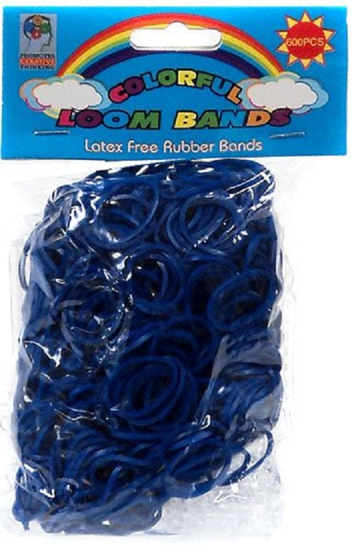 NAVY BLUE 600 Pcs Bag DIY LOOM RUBBER BAND REFILLS