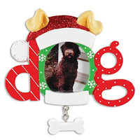 DOG FRAME Personalized Christmas Tree Ornament Xmas PUPPY