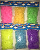 SET OF 2400 PCS GLOW IN DARK COLORS (BLUE, PINK, ORANGE, YELLOW, GREEN, PURPLE) DIY LOOM RUBBER BAND REFILLS