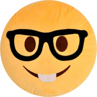 NERD BOY EMOTICON PLUSH PILLOW, 12" INCHES