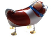 SILVER FUNNY DOG WALKING BALLOON ANIMAL