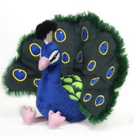 FUZZY SITTING BIRDS BEAN BAG PEACOCK 8'' FIESTA PLUSH TOYS