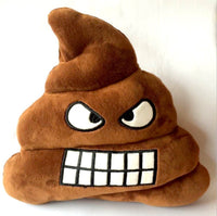 ANGRY POOP EMOTICON PLUSH PILLOW, 13" INCHES
