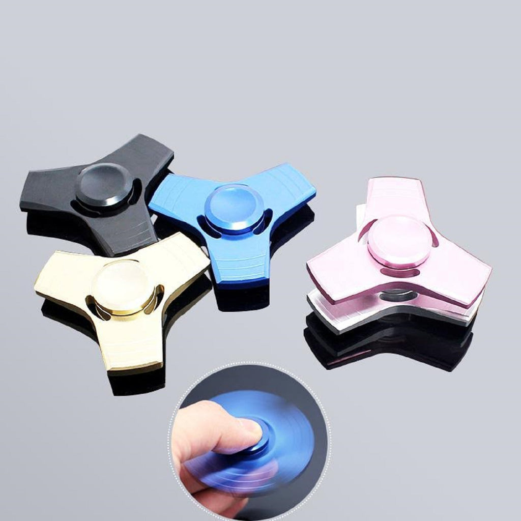TRI Fidget Metal Hand Spinner High Speed Stress Anxiety Relief Three Toys 3 Spin
