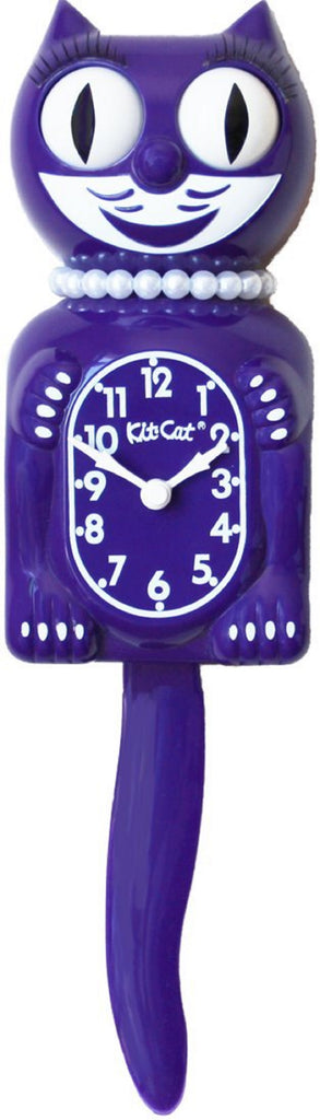 Classic Vintage Retro Kit-Cat Klock 15 1/2" Violet Purple Lady Clock Rolling Eye